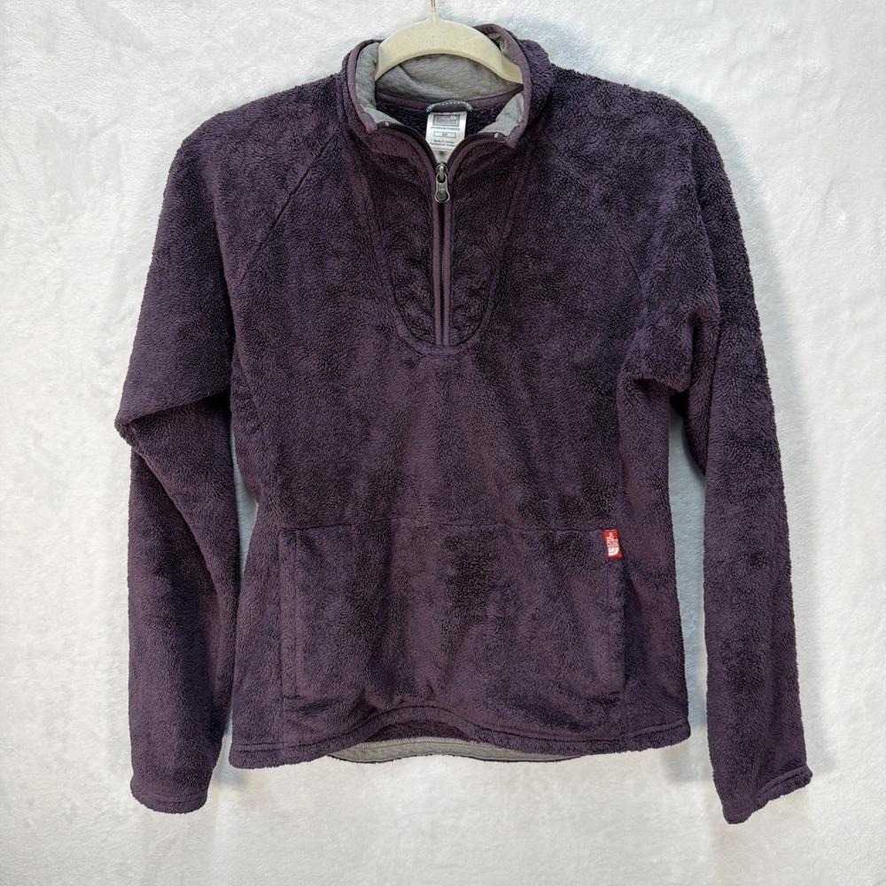 The North Face Fuzzy Fleece 1/4 Zip Pullover Women's Small Purple